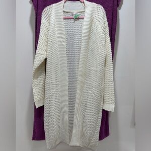 Say What? White Long Knit Cardigan